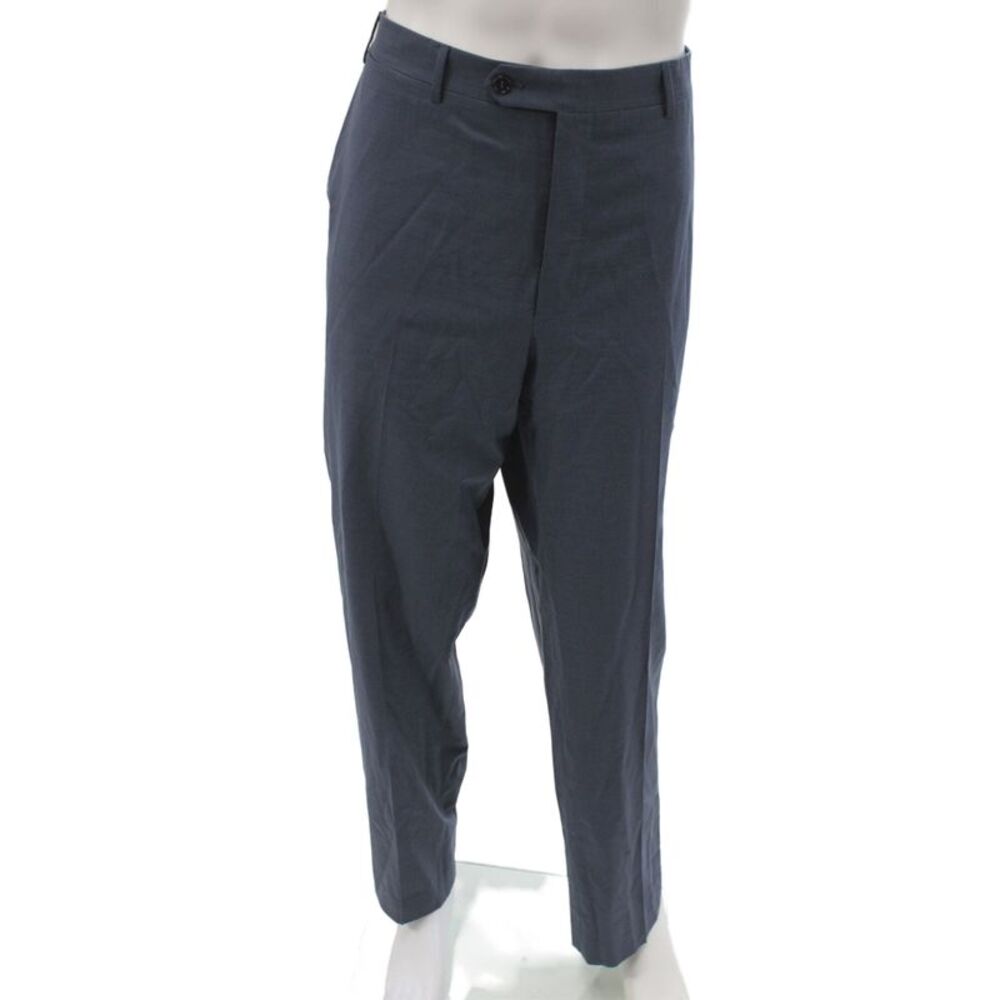 Canali Mens Dress Pants Blue 100% Wool Classic Size 38